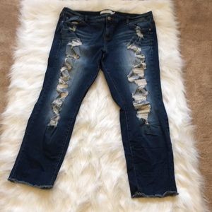 Distressed and cropped torrid skinny jeans